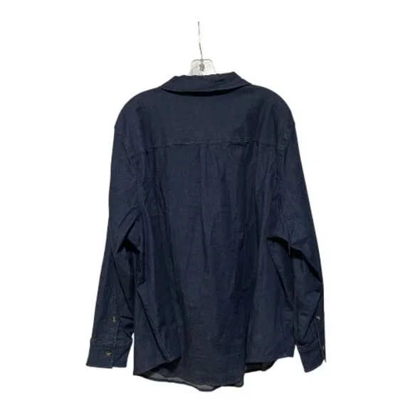 Universal Standard Large OVERSIZED Long Sleeve Button Down Chambray Tunic Shirt - Picture 3 of 6